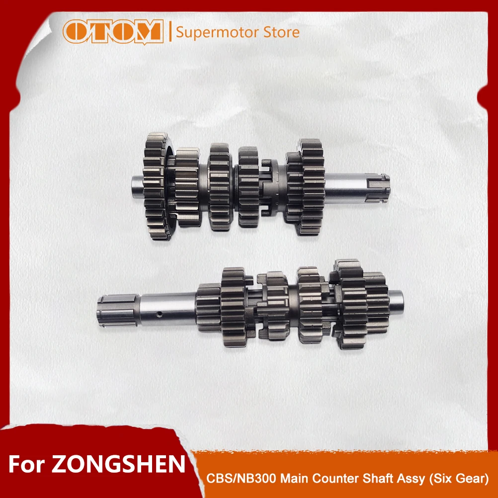 

OTOM Motorcycle Main Shaft Countershaft Assembly 6 Speed Transmission For ZONGSHEN ZS174MN-3 CBS300 ZS174MN-5 NB300 Accessories