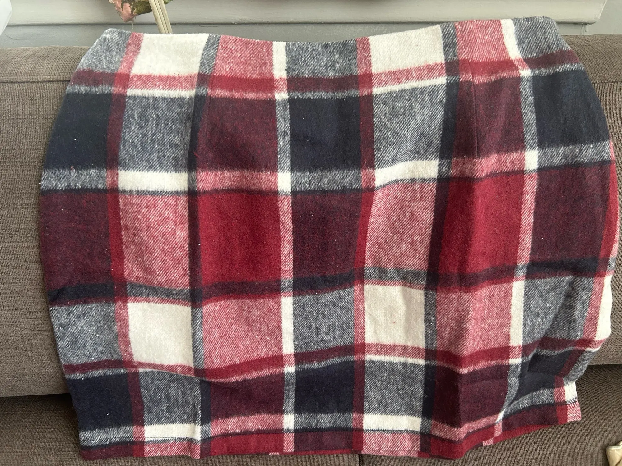 Women’s Plaid Print Short Midi Skirt Autumn Winter Casual Fashion