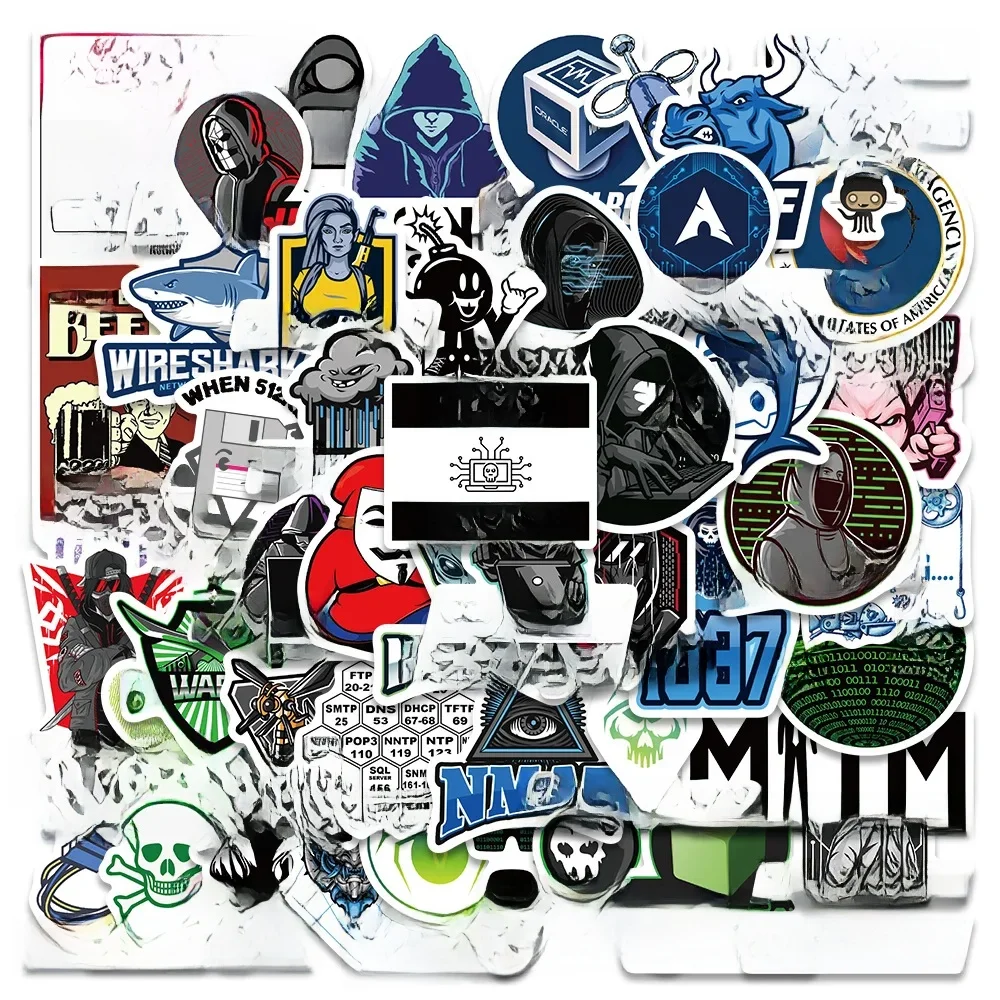 Autocollants Cool pour réseau de programmation Hacker, 50 pièces, pour bagages, Skateboard, ordinateur portable, moto, jouets, casque, voiture