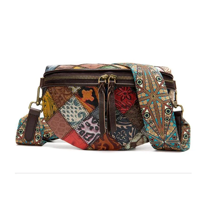 MAHEU New Fashion Bohemia Style Waist Bags Leather Chest Bag For Lady Crossbody Shoulder Bag Female Girls Fanny Pack Popularny — zdjęcie 2