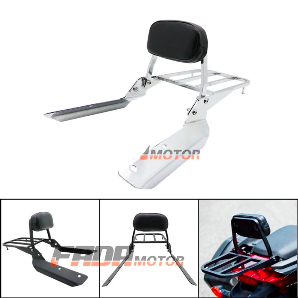 

Backrest Sissy Bar Luggage Rack Cushion Pad Rear Motorcycle Bike for Honda CTX700 CTX700X 2014-2018 Black / Chrome Silver