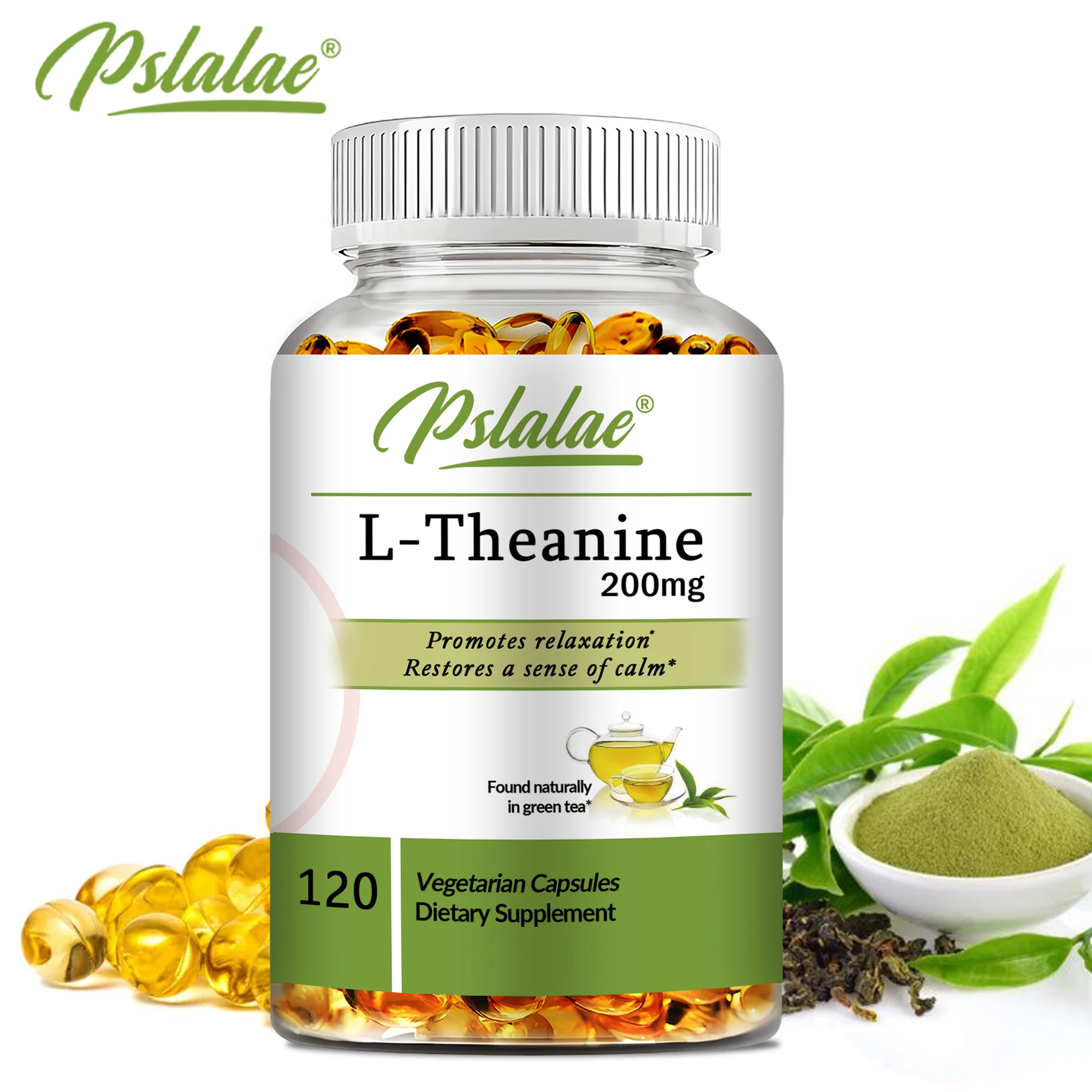 Premium L-Theanine 200mg - Relieves Stress, Supports Calmness and Relaxation - 120 Capsules