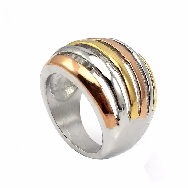 Kobiety Trendy rocznica obecna marka geometria Knuckle pierścień wykwintne Rose/złoty/srebrny mieszanka kolorów pierścień biżuteria ślubna dla nowożeńców — zdjęcie 2