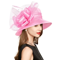Elegant Fashion Fancy Church Hats Woman Elegant Diamond 2026 Wedding Hats Fascinator Hats for Woman