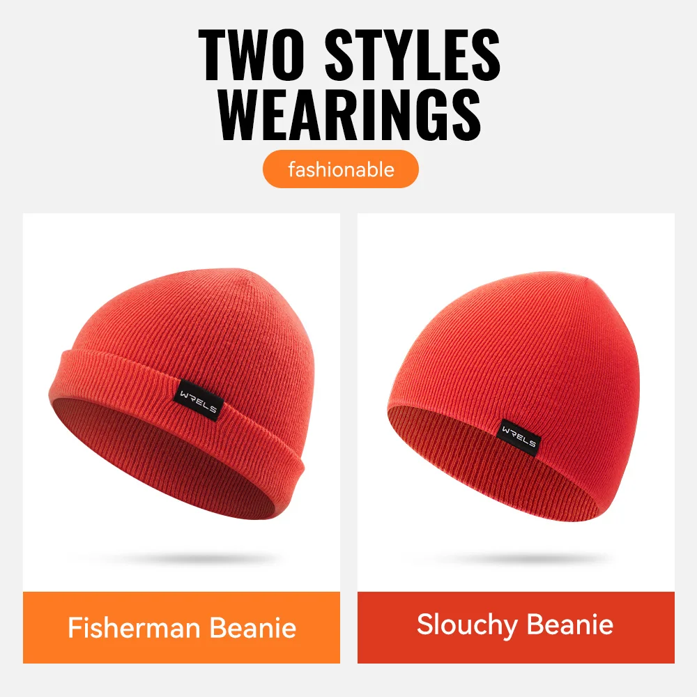 WRELS Merino قبعة صوف للرجال والنساء لينة صياد قبعة دافئة محبوك قبعة الشتاء قبعة Skullie للطقس البارد #5