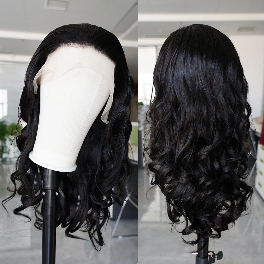 Gelombang longgar 4x4 5x5 13x4 sutra dasar tanpa lem 360 wig rambut manusia renda penuh rambut Remy Peruvian dengan garis rambut alami telah ditanami