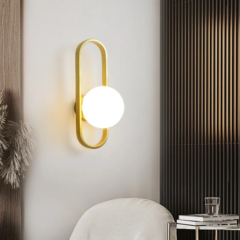 Lámpara de pared americana moderna para dormitorio, mesita de noche Simple y creativa, luz de lujo creativa, escalera, pasillo, lámpara de mesa