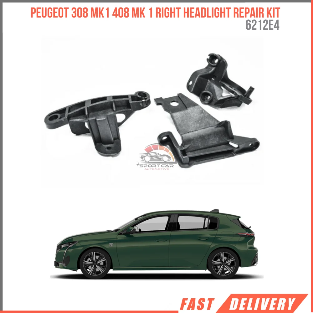 

For Peugeot 308 Mk1 408 Mk 1 Right Headlight repair kit 6212 E4 happy car parts fast shipping high quality