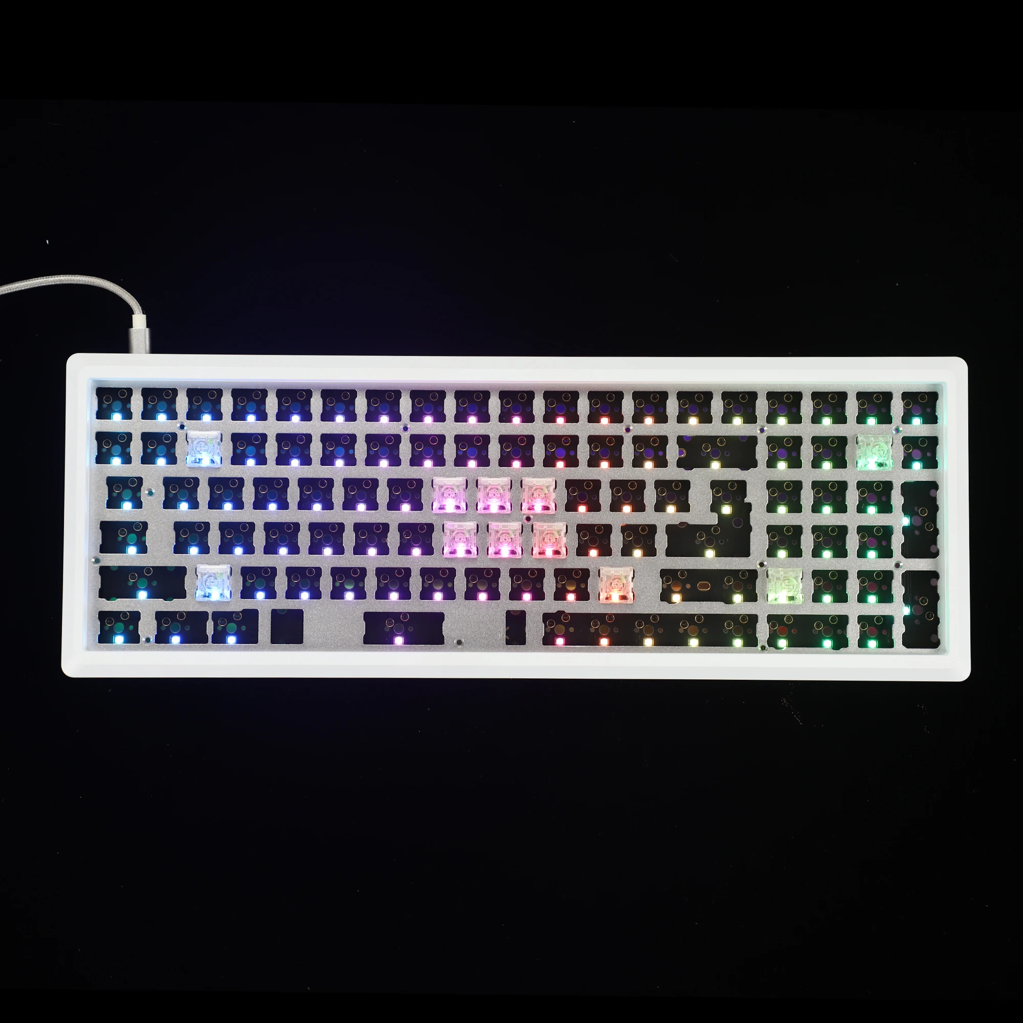 Aluminum CNC Melody 96 Pro Top Acrylic CNC Bottom Brass Weight YMDK 96 RGB Hotswap PCB Keyboard Kit