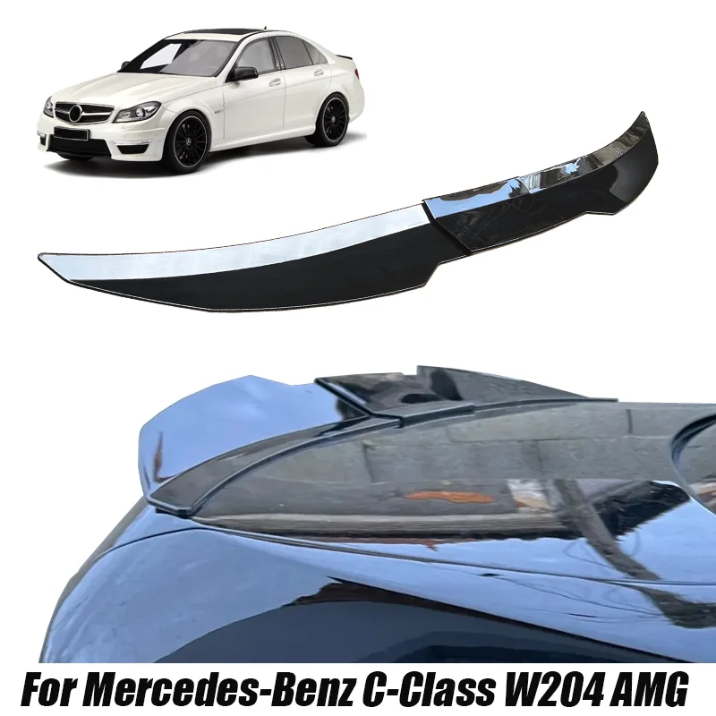 Für Mercedes-Benz Zubehör C-Klasse W204 C300 C63 3-teiliger Auto-Heckspoiler 117-127cm Verstellbarer DIY Umbau Kofferraumspoiler
