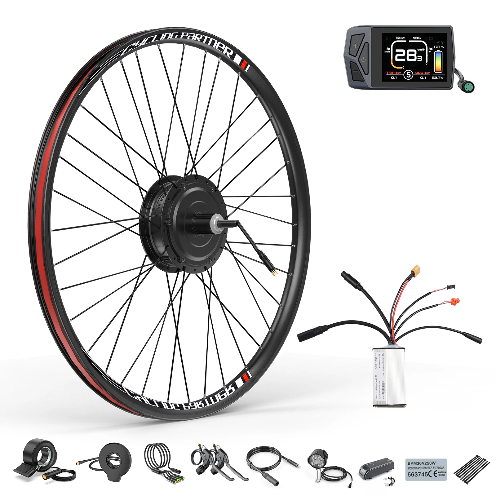 [In Offerta] Kit di conversione motore mozzo ruota Bafang G020 / G0900 / G062 36V 48V 1000W 750W 500W 350W 250W 1500W 20 pollici 26 pollici 27,5 pollici 29 pollici 700C Motore a trazione anteriore e