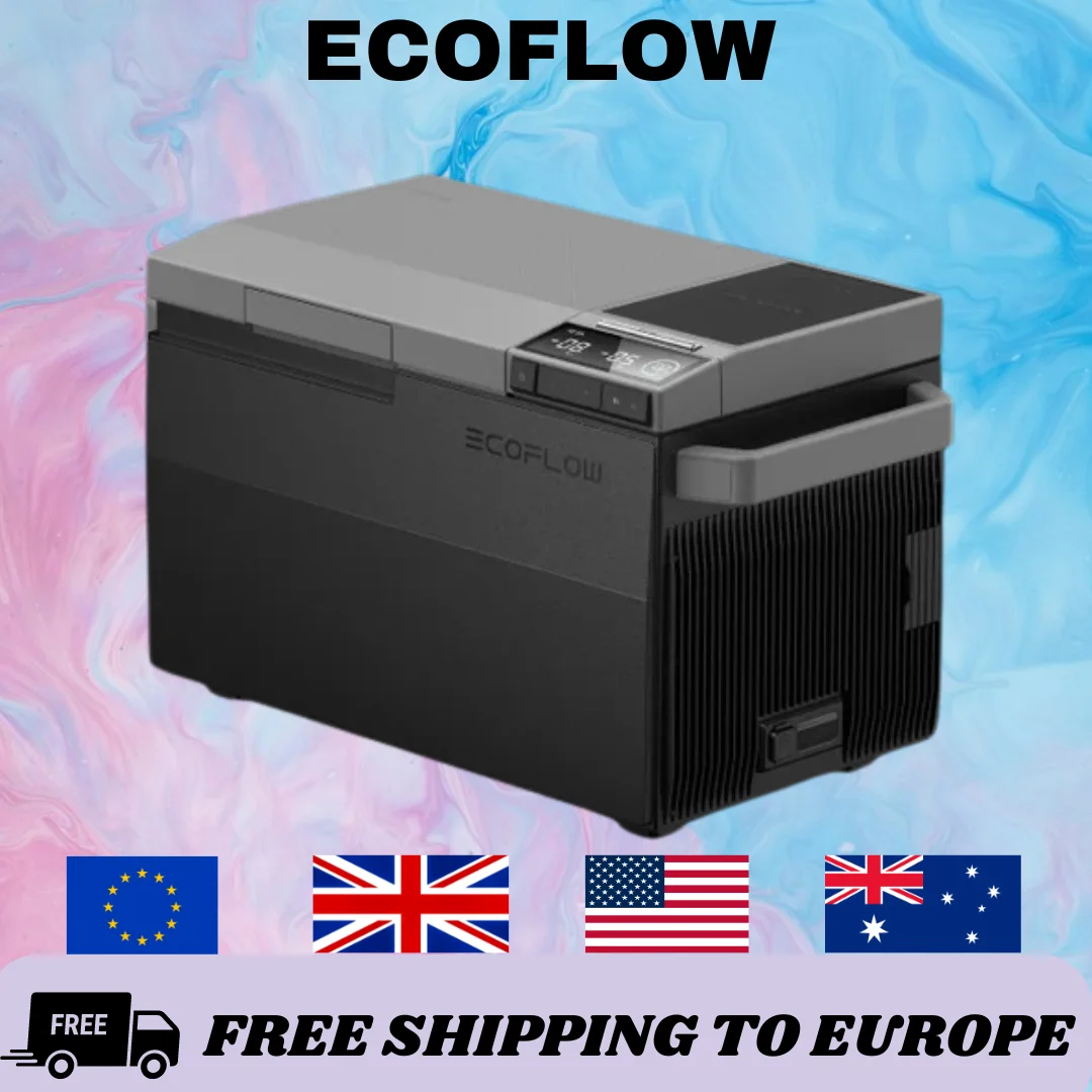 ECOFLOW-Réfrigérateur de voiture portable GLAC16 avec batterie supplémentaire, refroidisseur électrique, machine à glaçons pour camping, extérieur, 40Qt, 38L