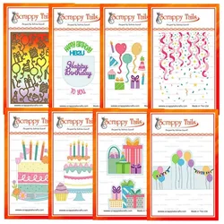 2025 Birthday Trifold Add on Cake Presents Ballon Metal Cutting Dies Silicone Stamps Scrapbooking Stencil Photo Album Card DIY