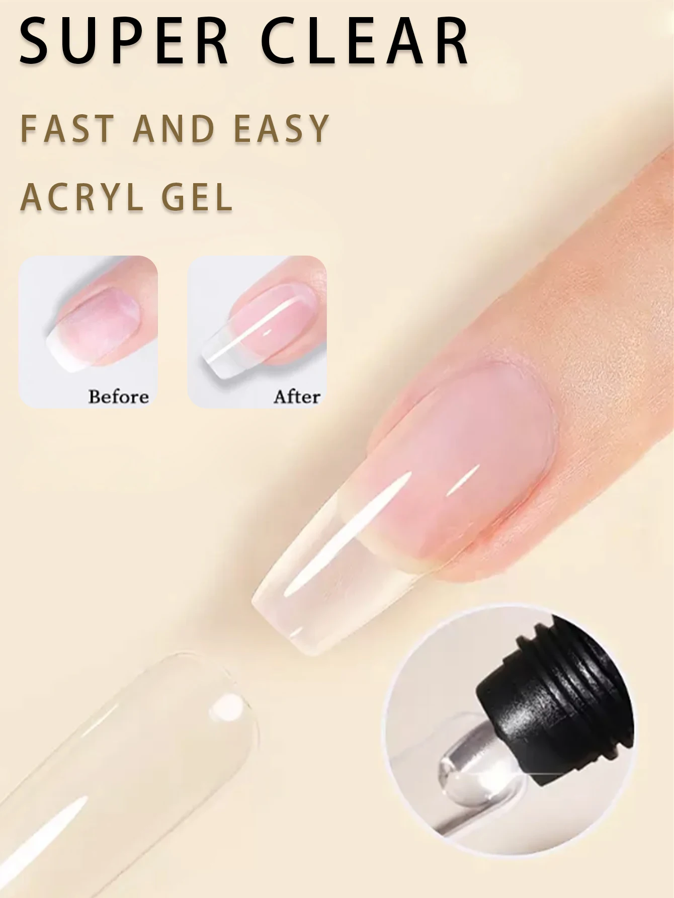 30g gel acrilico estensione unghie gel smalto trasparente gel di cristallo acrilico costruire unghie con timbro vernice polimerica, nail art in cristallo