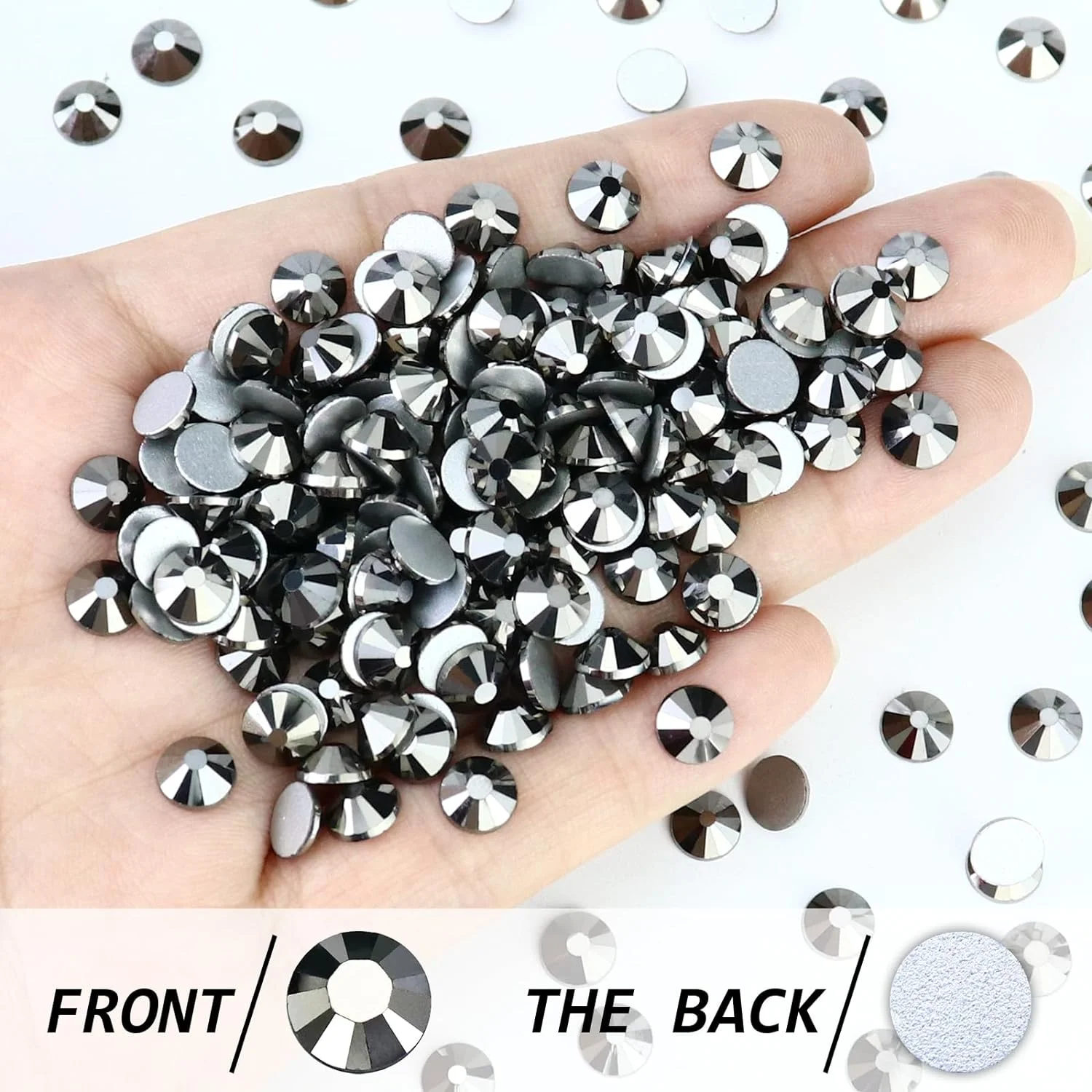 Rigta Hematite Nail Art Non Hotfix Rhinestones SS16 SS20 Loose Rhinestone Glass Crystal DIY for Bags Shoes Decorations 1440pcs