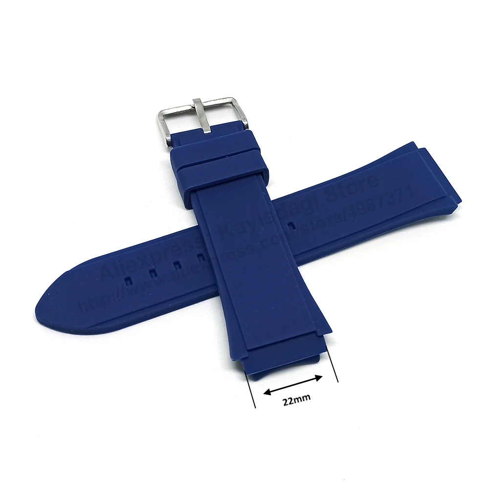 Fits/For Guess Collection GC W0247G3 , W0248G5 , W0040G6 , W0040G7 , W0040G9  , W0407G2 - 22mm NavyBlue Rubber watch band strap