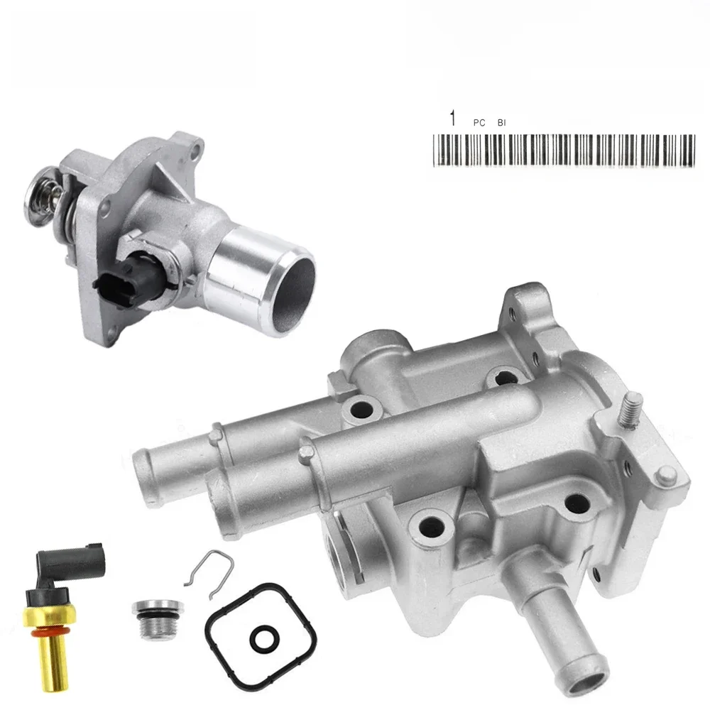96984103 96817255   Aluminiowa obudowa termostatu chłodzenia silnika i czujnik do Cruze Chevrolet Opel Astra Zafira Signum Vectra — zdjęcie 2