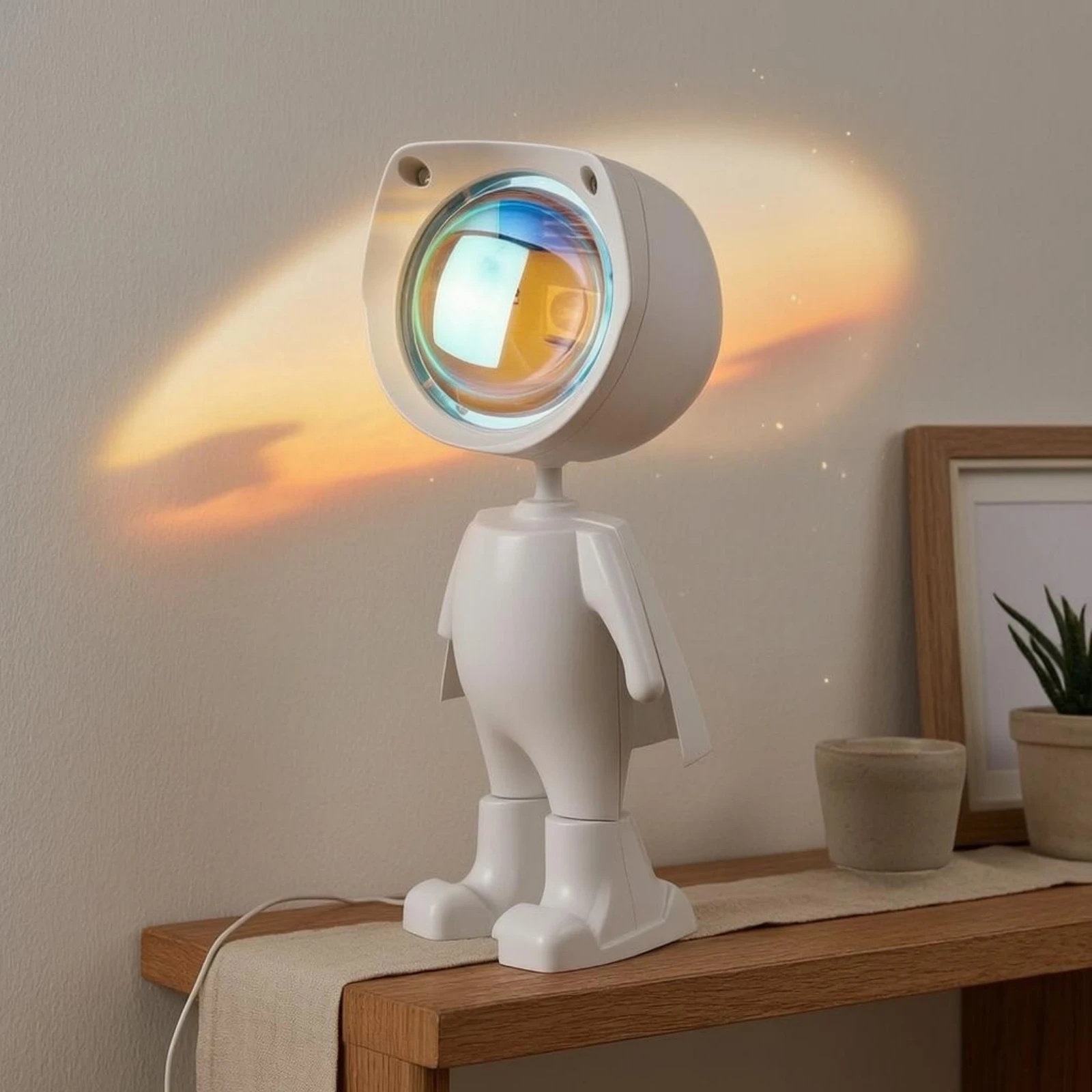 Astronaut Light Lamp Rotating Head Astronaut Sunset Lamp Touchless Switch Tabletop Light Light for Desktop, Room
