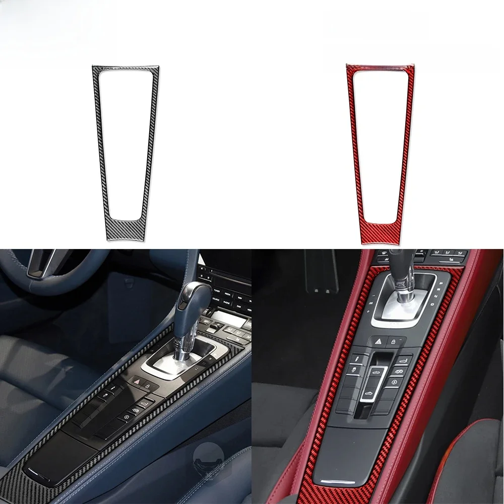Dla Porsche Boxster Cayman 718 982 2016-2022 Naklejka na panel zmiany biegów z włókna węglowego Akcesoria samochodowe do wnętrza — zdjęcie 2