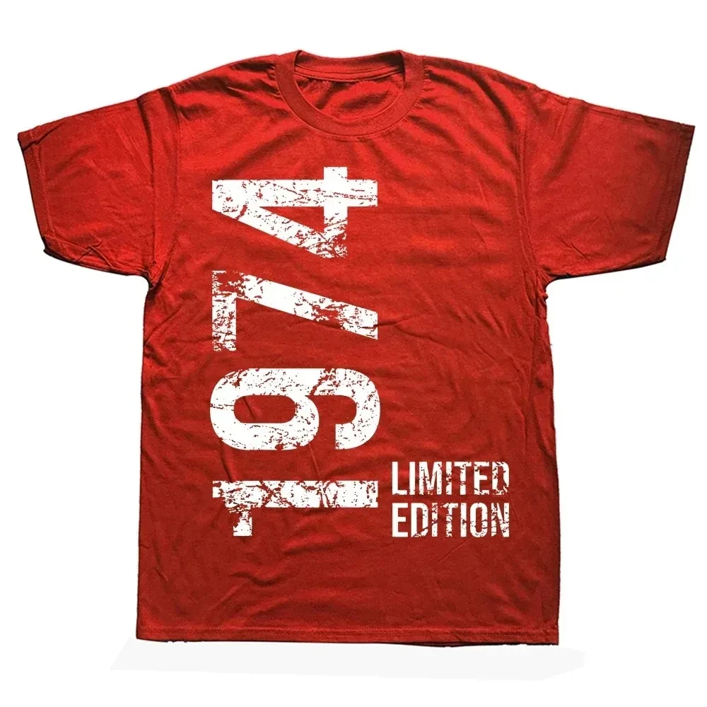 1974 Print Anniversary Tshirt Neck Short Sleeve Comfort Top 100% Cotton Men\'s And Women‘s Summer T-Shirt Fashion Trend T-Shirt