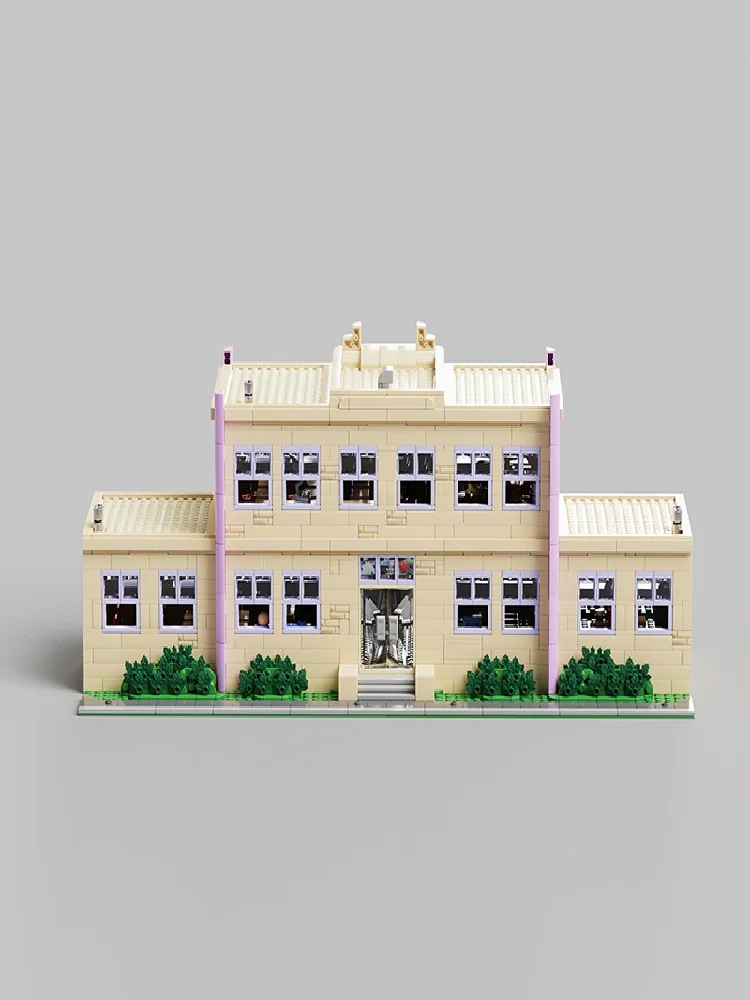 3500pcs Springfield Basisschool Bouwstenen Architectuur Modulaire Gebouwen Architectuur Blok Assemblagemodel Kit, Geschenken