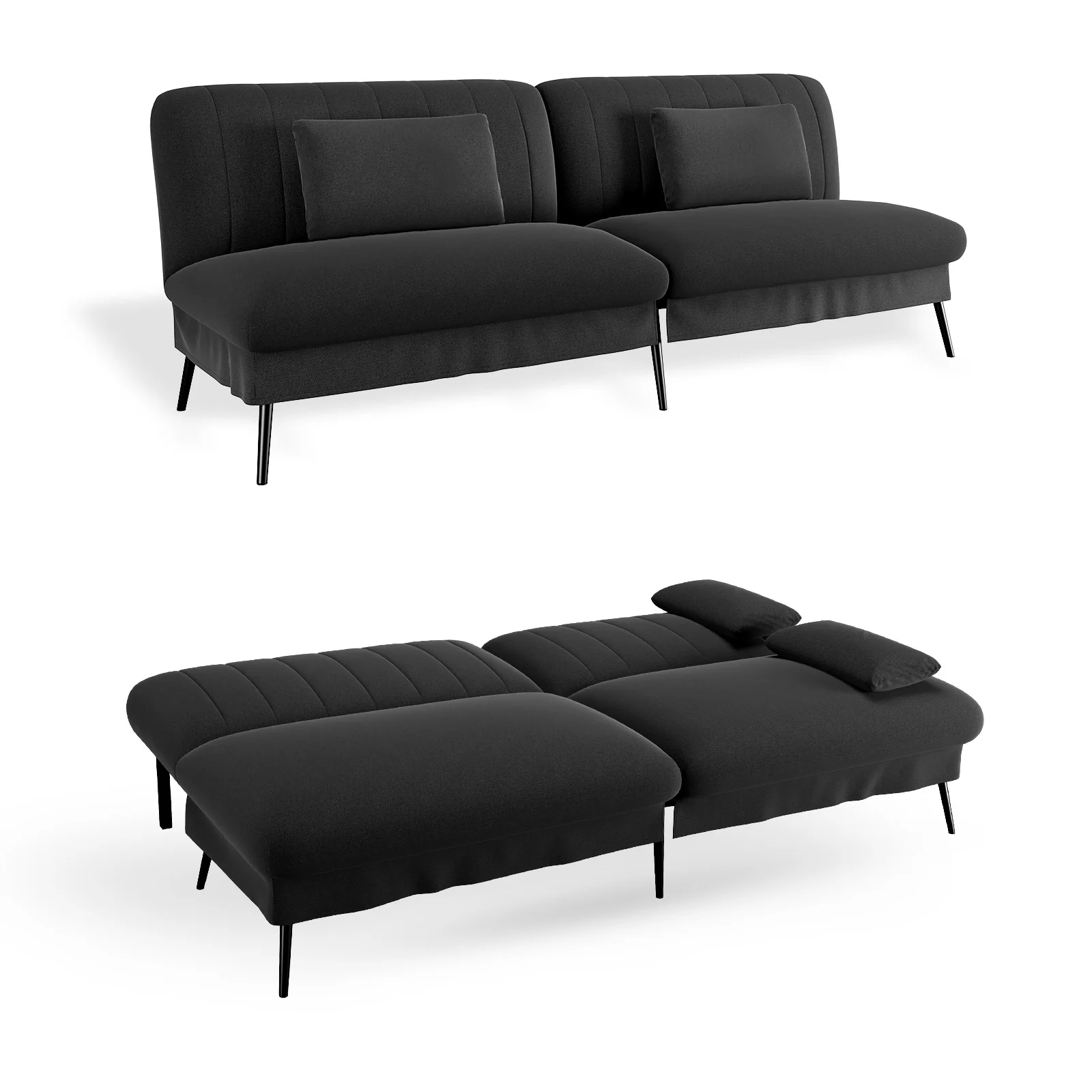 COMHOMA Klappbares Schlafsofa mit Schlaffunktion - 2-in-1 Couch, Multifunktionales Schlafsofa mit Großer Liegefläche