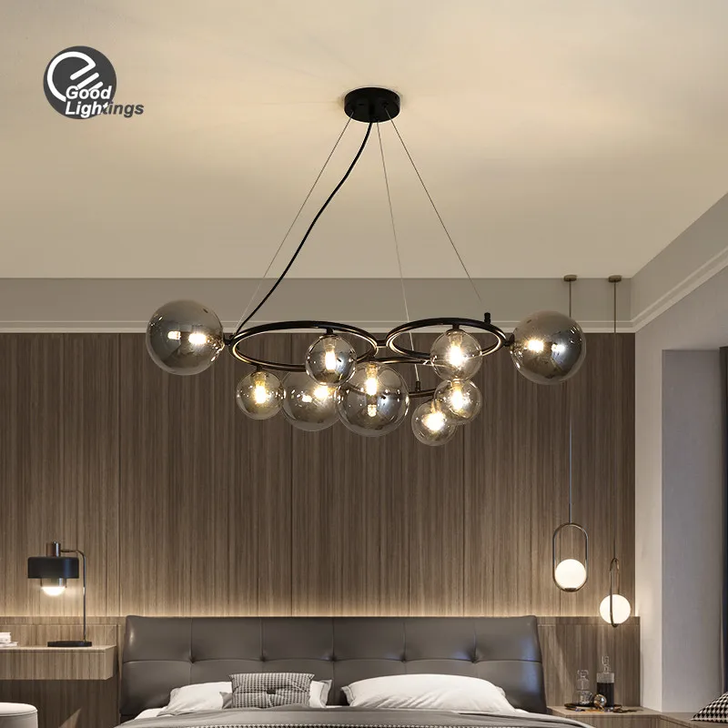 

Nordic Glass Ball Pendant Lights For Living Room Dining Room Kitchen Black/Gold Hanging Light Design Decoration Bulb lncluded