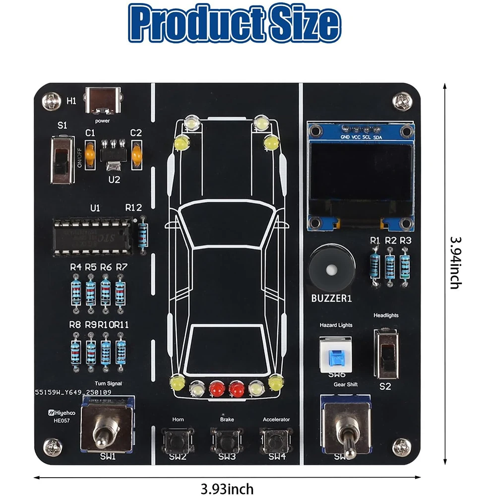 DIY 자동차 운전 시뮬레이션 납땜 연습 키트 STEM 전자 프로젝트 자동차 드라이버 시뮬레이터 학생을위한 납땜 프로젝트 학습