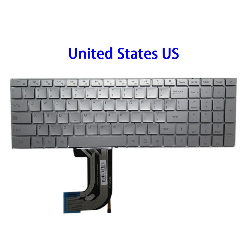 New Keyboard For Teclast F15 PRO ZX-350-26 YX-7711 W20220827 United States US Silver No Frame