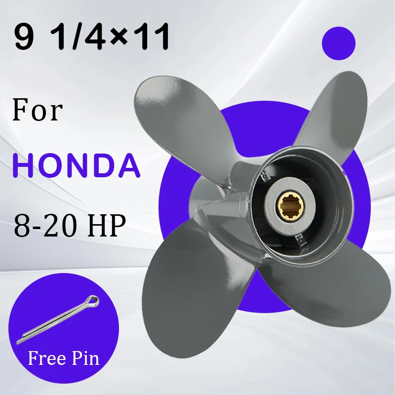 

9 1/4X11 Aluminum Propeller for Honda Outboard Motor BF8D/BF9.9D BF9.9/BF15A BF15D/BF20 8 Spline Teeth 58134-ZV4-011AH