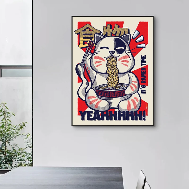 Vintage Japanese Food Ramen Onigiri Taiyaki Sushi Poster Print Canvas Painting Wall Art For Restaurant Room Home Decoration