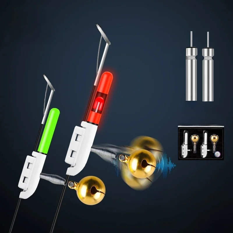LEYDUN 2 pièces/ensemble FLash canne à pêche électronique pointe tiges lumineuses cloches LED tiges lumineuses alarmes de morsure outils Cr425 (piles incluses)