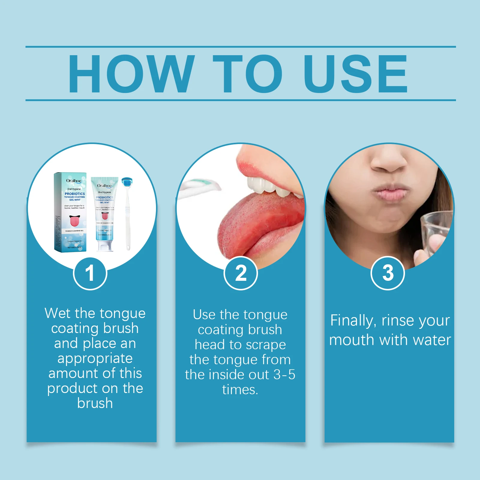 Oralhoe Tongue Cleaning Gel Set Remove Tongue Coating Promote Mouth Health Remove Bad Breath Non-irritating Tongue Cleaner Kit - Image 4
