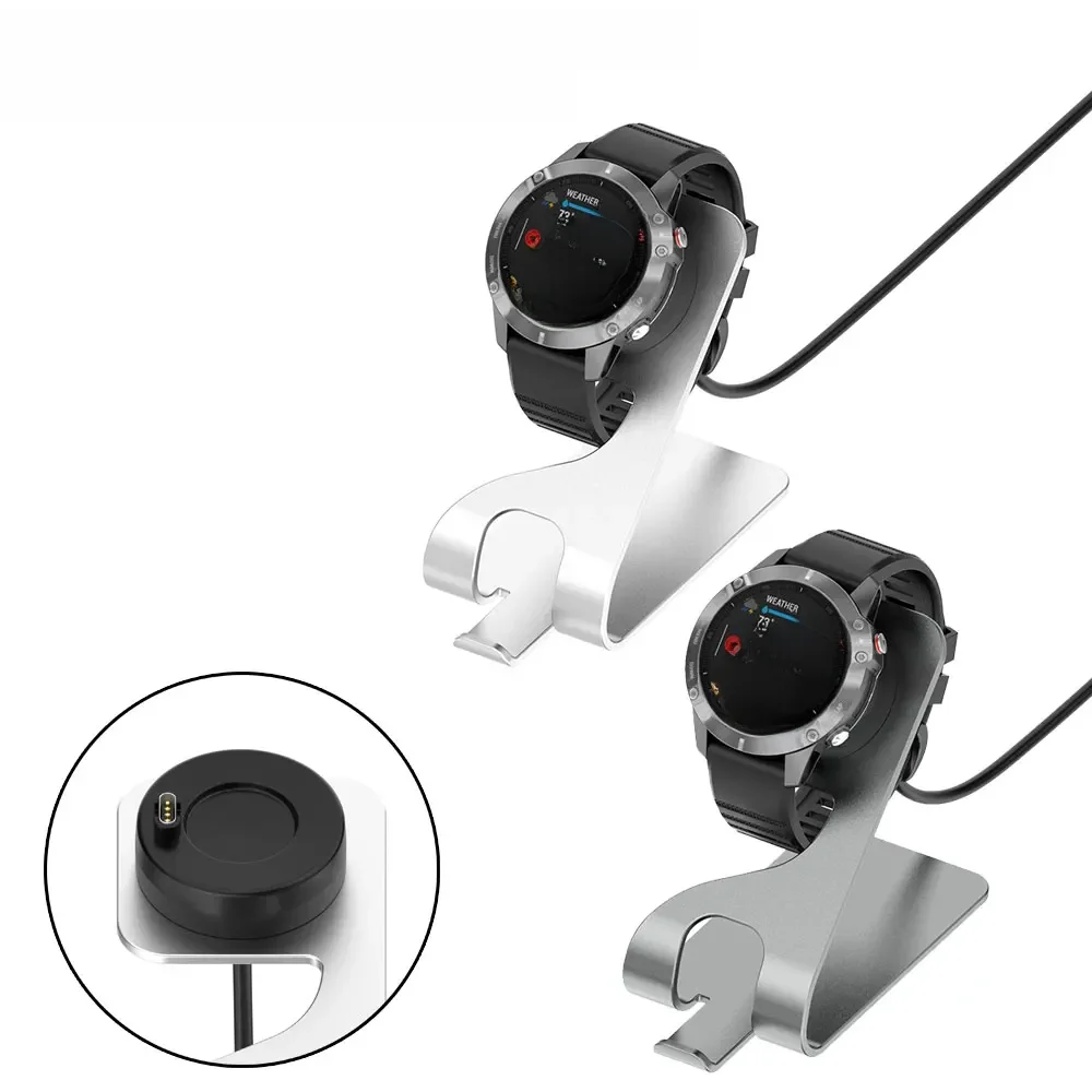 Metalowa stacja dokująca do ładowania zegarków Garmin Fenix 7, 7X, 5, 5X Plus, 6, 6X, 6s, kabel do ładowania, podstawka, Instinct 2, Vivoactive 3, 4, 4S, Venu 2, 2S. — zdjęcie produktu 7