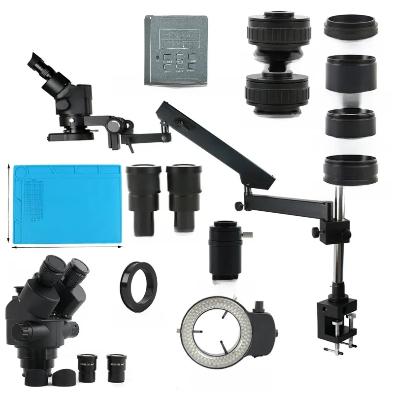 Eakins 3.5X-90X 180X Simul Focus Parfocal Stereo Trinocular Microscope 4K 1080P 55MP 48MP HDMI VGA USB Type C Video Camera Set — zdjęcie 2