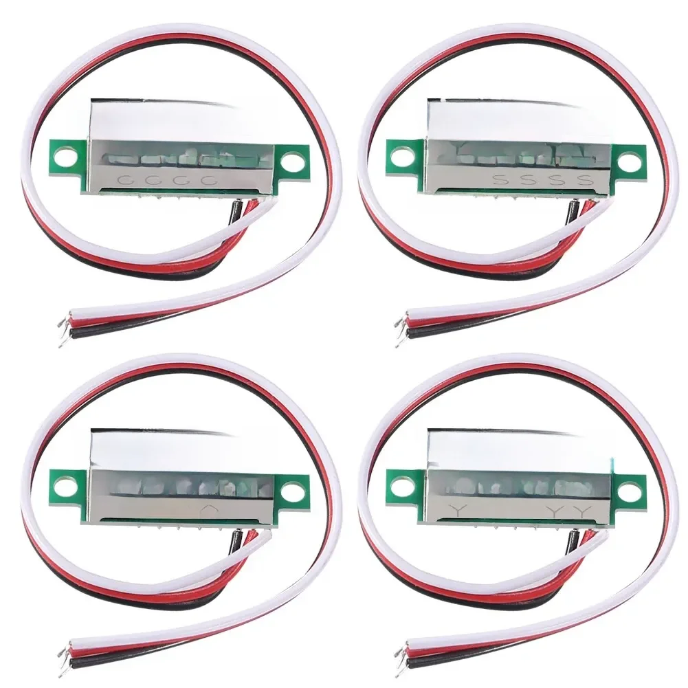 4 szt. Cyfrowy Mini woltomierz cyfrowy 0,28 cala trzyliniowy 0-100 V woltomierz cyfrowy Tester wskaźnika LED Panel woltomierz — zdjęcie 2