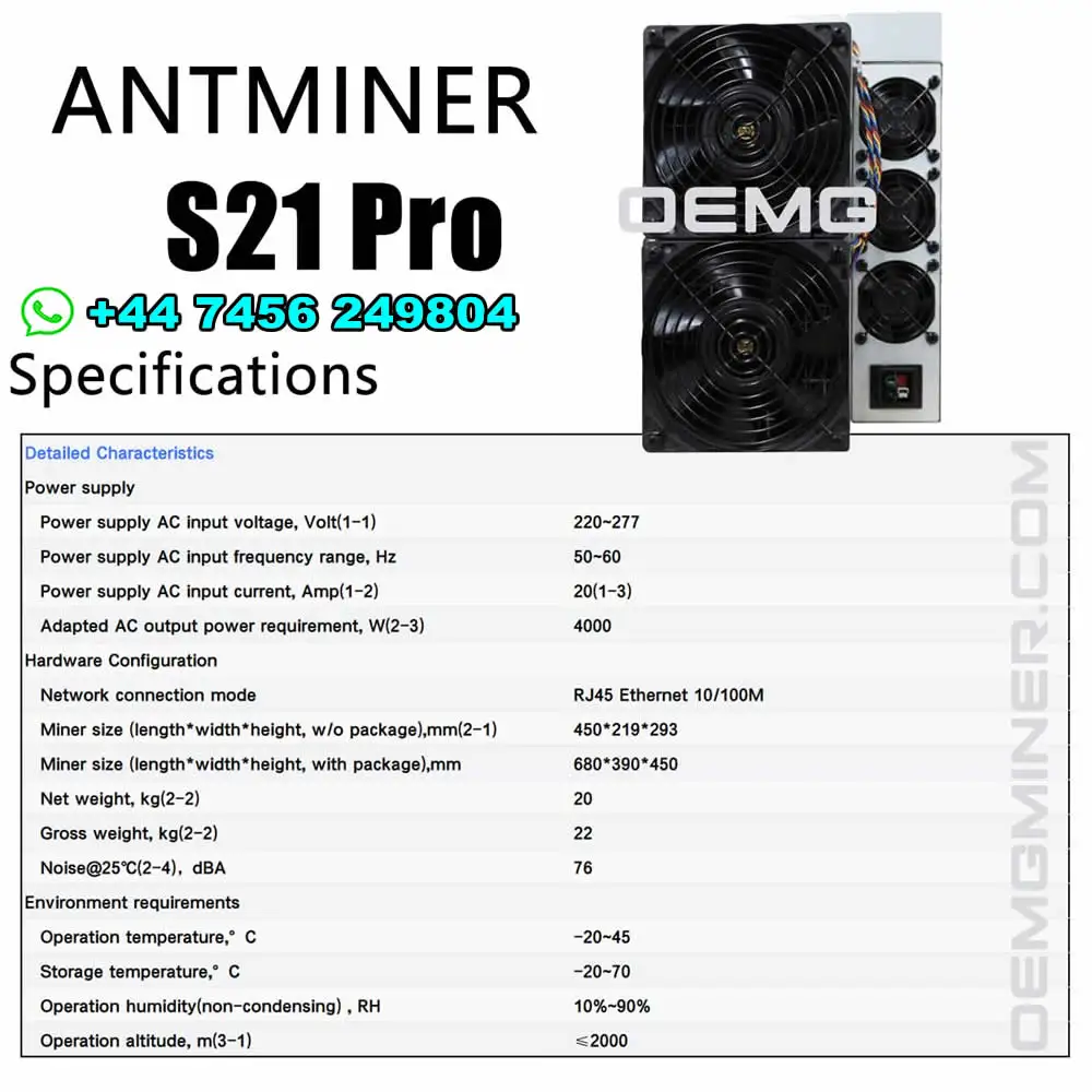 DX COMPRE 3 OBTENGA 2 GRATIS ORIGINAL Nuevo Bitmain Antminer S21 Pro 234T 3510W Bitcoin BTC ASIC Miner Ready Stock BCH