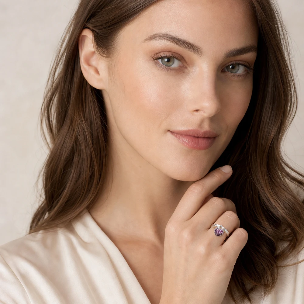 Red Heart Pave Ring,Europe Style Glam Fashion Romantic Good Jewerly For Women Gift In 925 Sterling Silver