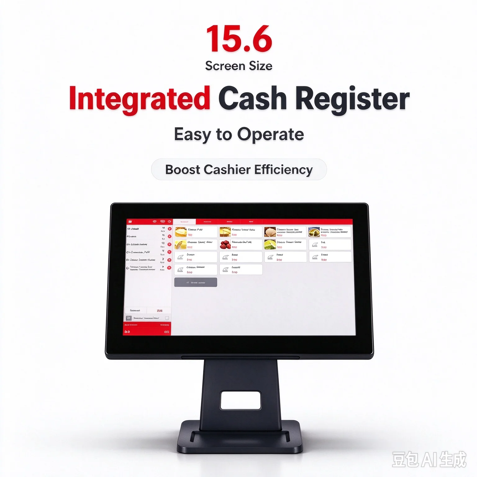 15.6 Inch Windows Cash Register 1920*1080 Pixels Win10 8G 128G Touch Screen POS Optional 11.6 Client Screen, Restaurant POS