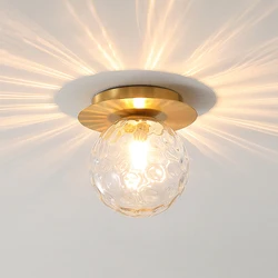 Nordic Simple Modern Round Glass Ball Ceiling Lamp Living Room Lighting Hallway Ceiling Light Bedroom Lamp Led Light