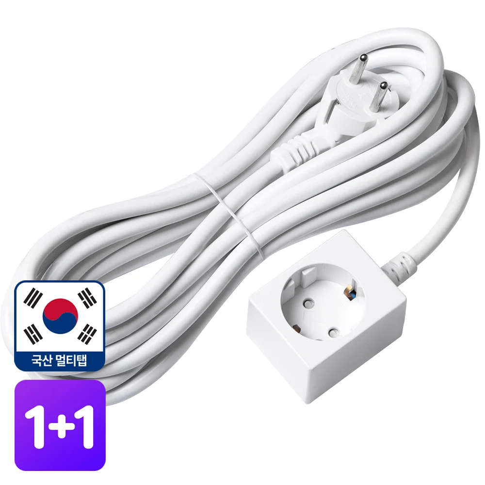 1+1 Domestic 4000w High Capacity Extension Cord Safety Multi-outlets 1-Outlet 1.5m (Square)