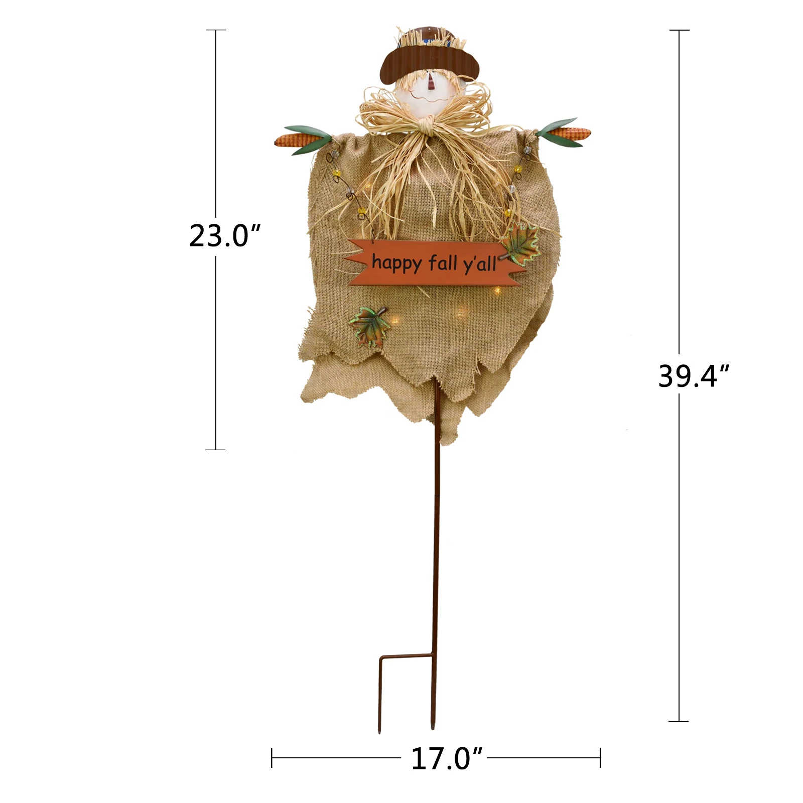 Morning View Scarecrow Stake with LED Light Scarecrow Decor Outdoor Halloween  Decoration Outdoor Fall Harvest Decor