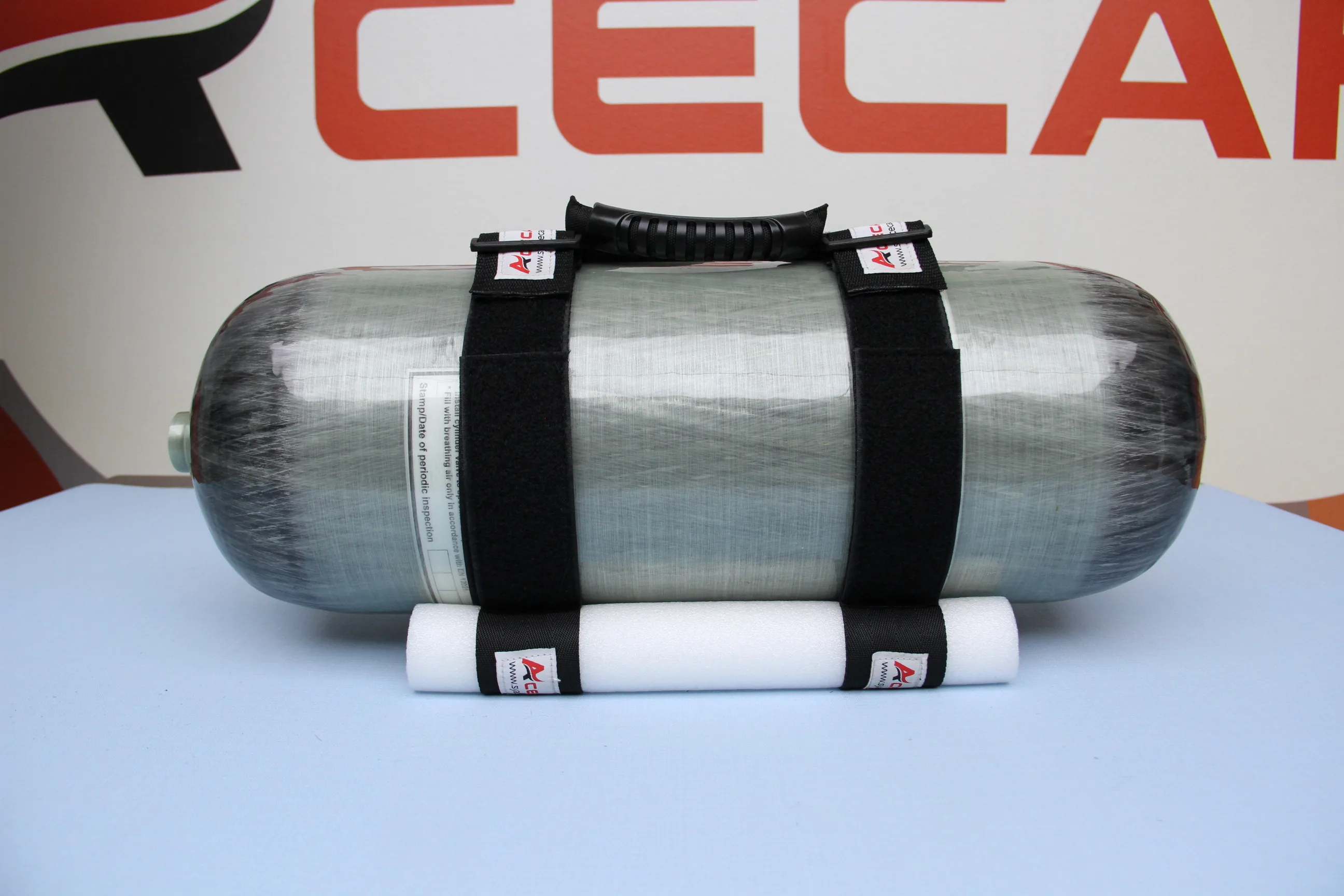 ACECARE 31mpa 310bar 4500psi 12L CE High Pressure Carbon Fiber Tank Diving Cylinder with Portable Carrier Handle Scuba Diving