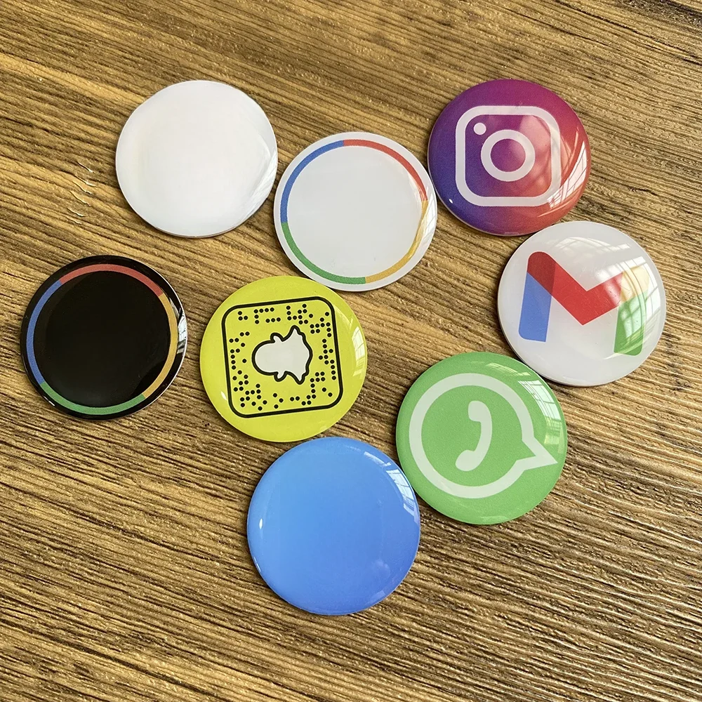 Autocollant époxy NFC pour téléphone multimédia social, 30mm, Gmail Instagram Snapchat, carte Facebook, étanche, autocollant d'examen Google