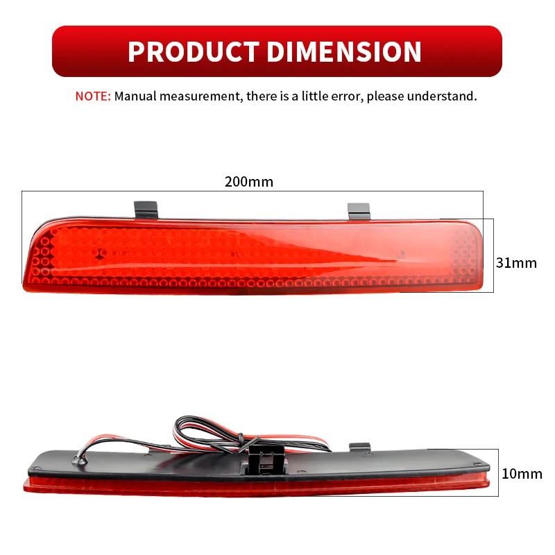 2PCS Car LED Rear Bumper Reflector Light Driving Brake Fog Lamp For Land Rover Range Rover L322 Freelander 2 LR006348 Tail Lamp