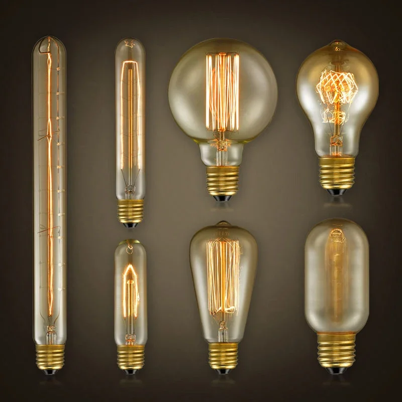 Lâmpada Edison Retro Dimmable, Lâmpada de filamento, Ampola Vintage, Lâmpada incandescente,