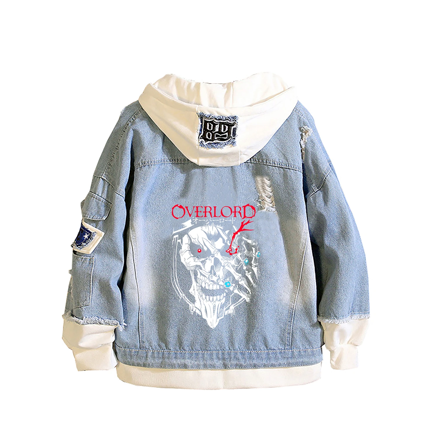 Overlord-chaquetas vaqueras de Anime de talla grande para mujer, Sudadera con capucha, ropa de calle de dibujos animados Harajuku Unisex, sudaderas con capucha para parejas