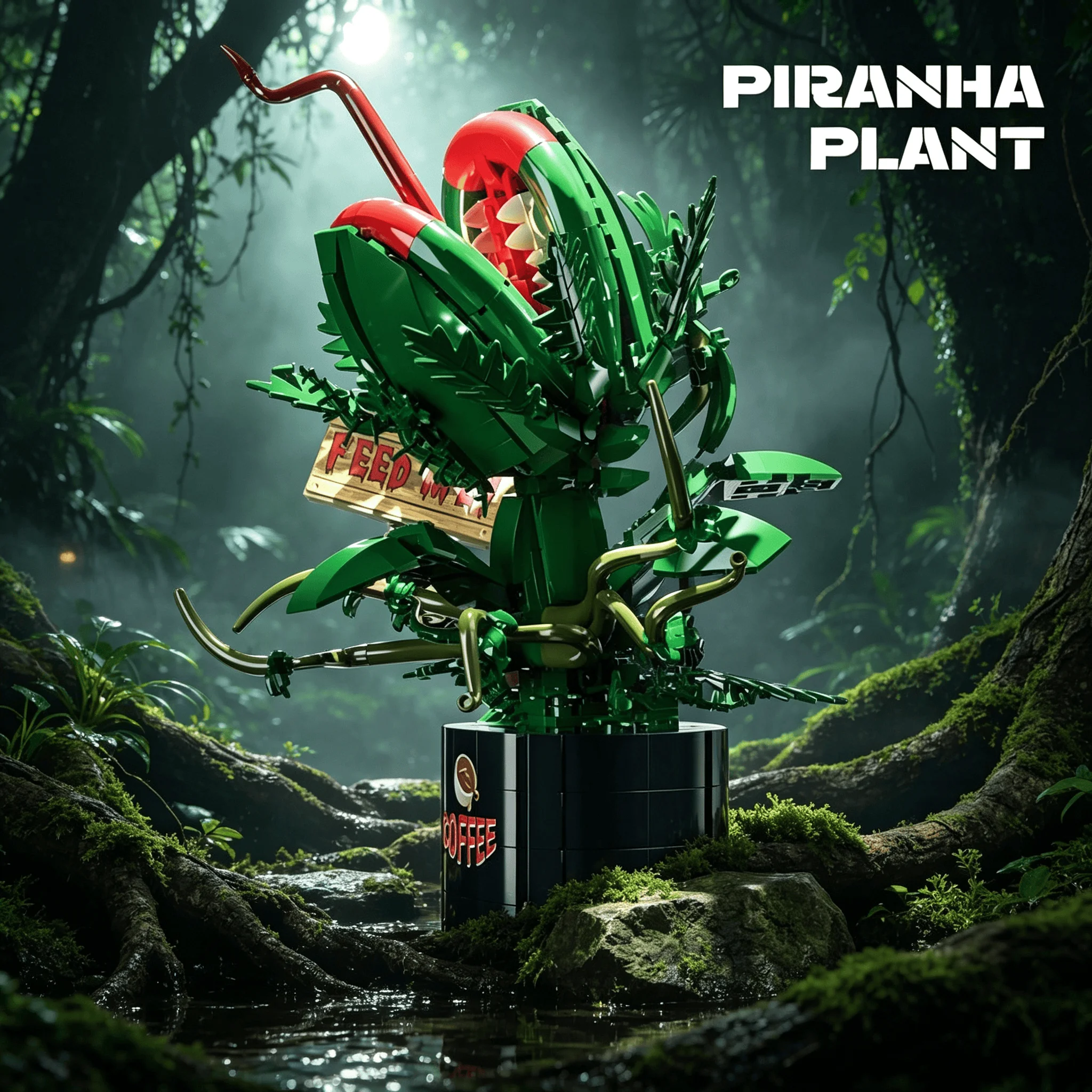 MOC Piranha Plant Audrey II Building Blocks Little Shop of Horrors Bricks Desktop Decoration Halloween Collectible Gift