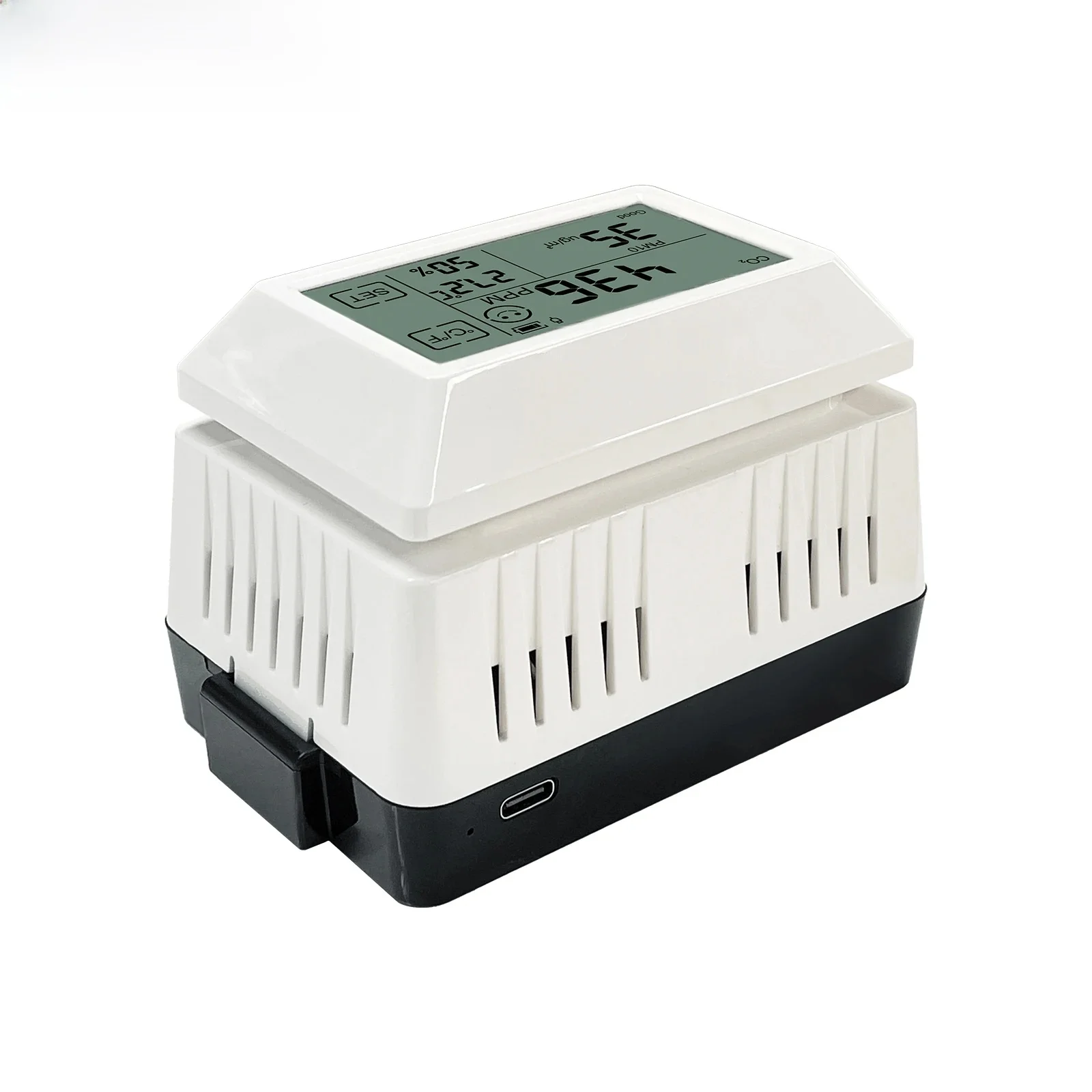 Ecowitt WH46D 7-in-1 luchtkwaliteitsensor met LCD-display, NDIR CO2, PM1.0, PM2.5, PM4.0, PM10, temperatuur- en vochtigheidssensor - afbeelding 2