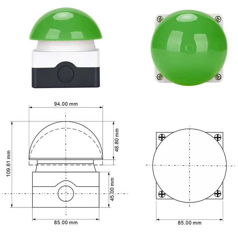 Pedal Switch IP67 Watproof Responder Switch AC/DC Emergency Stop Button Handle Foot Push Self Reset Locked NO/NC Start Contactor